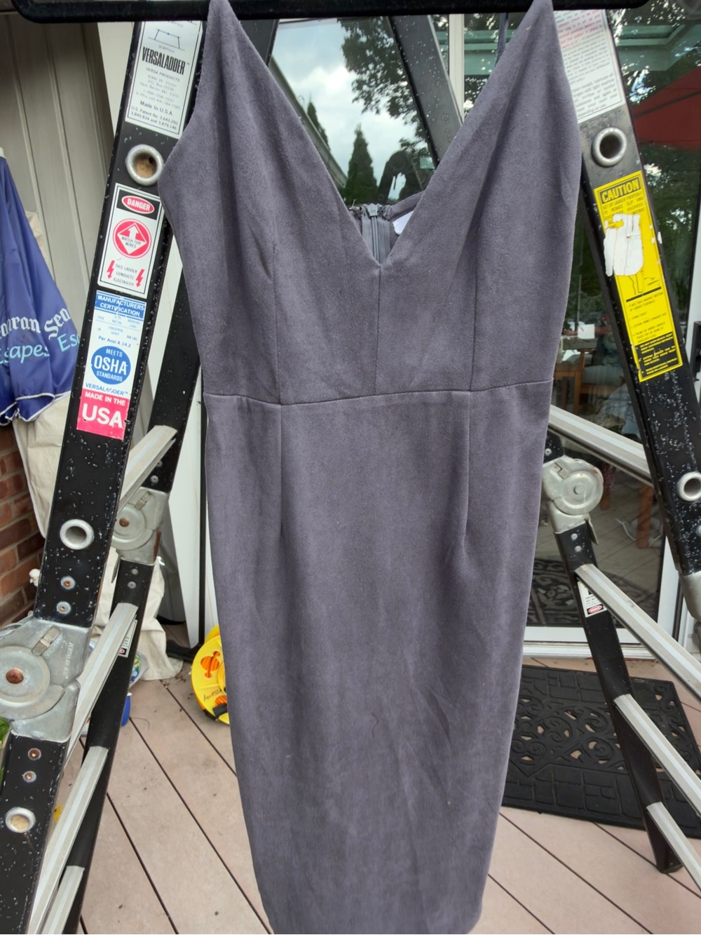 LF Gray Suede Midi Dress